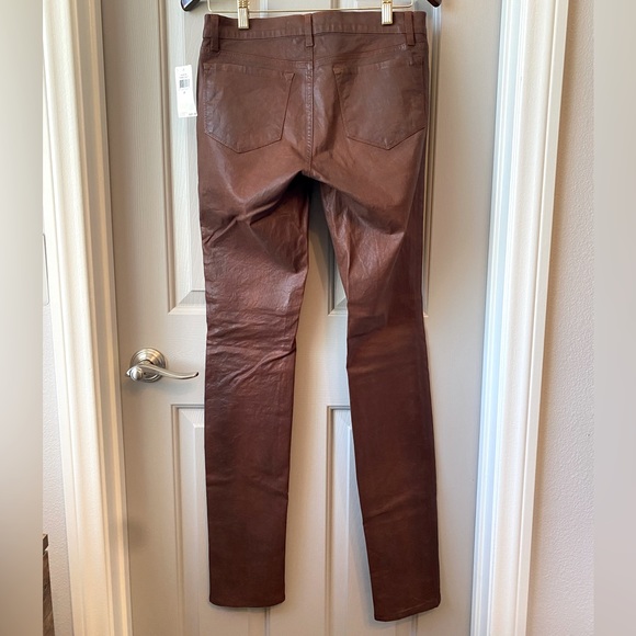NWT J BRAND Japanese Luxe Twill Brown Pencil Leg Wax Coated Low Rise Jeans SZ 28 - Picture 5 of 9